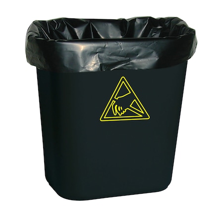 Transforming Technologies Conductive Trash Liners, 24" x 24", 3Mil, Black, 7-10 Gallon WBAS-LB